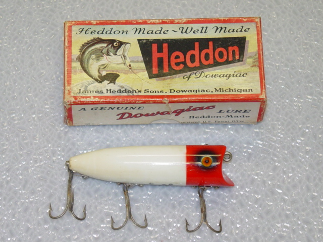 VINTAGE Heddon Lucky 13 Red Head Shiner 3 3/4Tack Eye WoodTopwater/Surface  Lure 